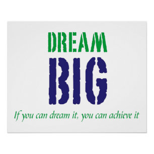 Dream Big Motivational Words Poster