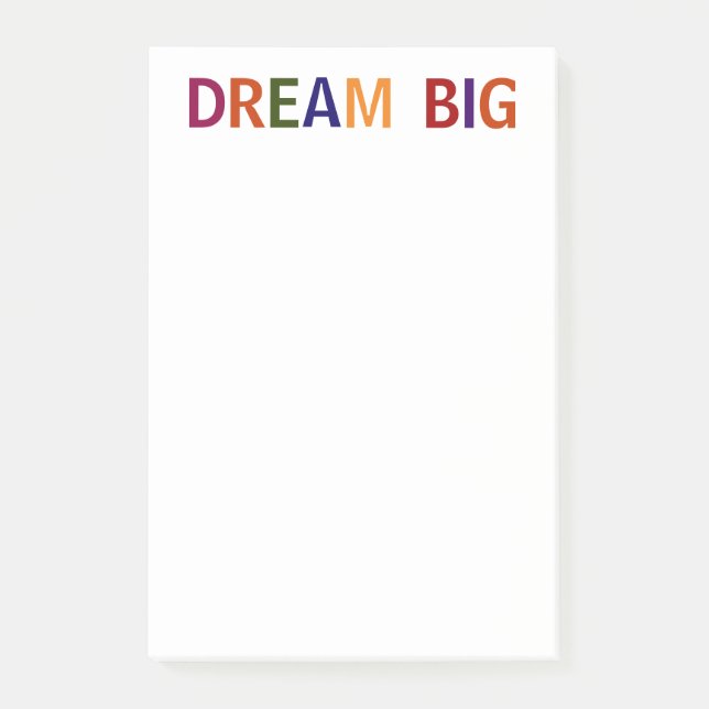 Dream Big Multicolored Post-it Notes (Front)