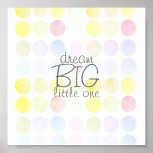 dream big pastel dots quote wall art