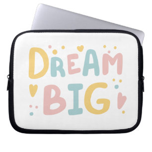 Dream Big Pastel Hearts Laptop Sleeve