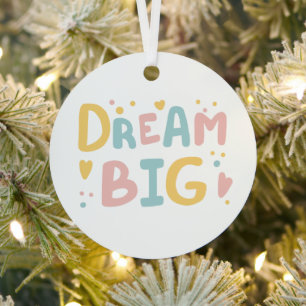 Dream Big Pastel Hearts Metal Tree Decoration