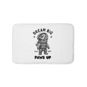 Dream Big Paws Up Astronaut Dog Bath Mat