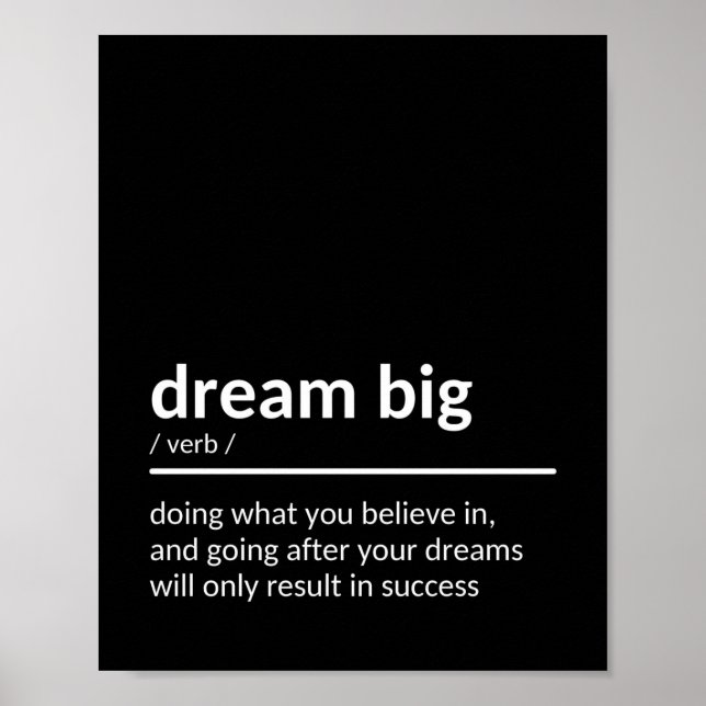 Dream big Quote Poster (Front)