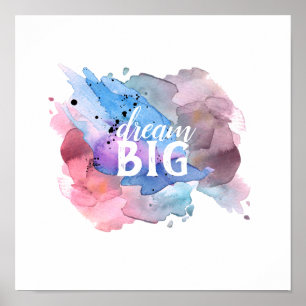 dream big quote poster watercolor design