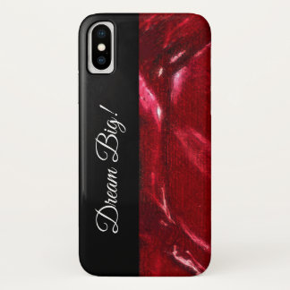 Dream Big! Red & Black Typography Template iPhone X Case