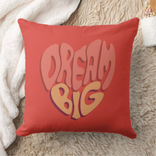 Dream Big: Red Heart Powerful Slogan Cushion