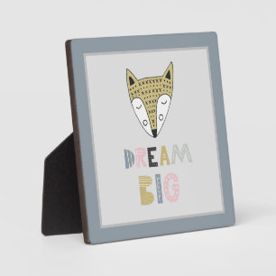 Dream Big Scandinavian Fox Kids Room  Plaque