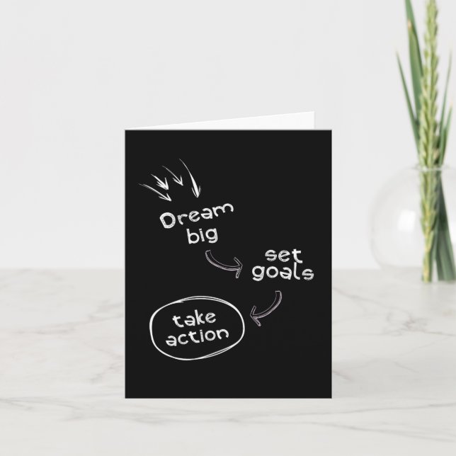 Dream big set goal take action motivational quote card (Front)