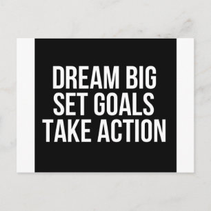 Dream Big Set Goals Take Action Motivational Quote Postcard