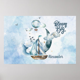 Dream Big Ship in the Ocean Customisable Poster