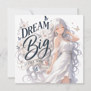  Dream Big Silver Hair Anime Girl   Invitation