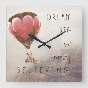 DREAM BIG SQUARE WALL CLOCK