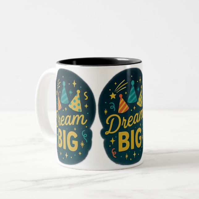 Dream Big Stars Two-Tone Coffee Mug (Front Left)