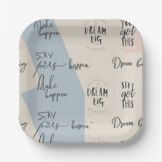 "Dream Big", "Stay Focused" Party Plates