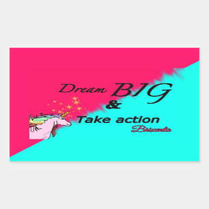 Dream big unicorn stickers 2 tone