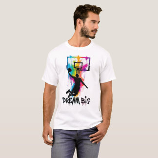 Dream Big | Vibrant Basketball Slam Dunk Colour T-Shirt
