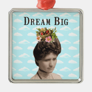 Dream Big Vintage Photo Collage Metal Tree Decoration