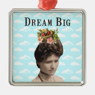 Dream Big Vintage Photo Collage Metal Tree Decoration
