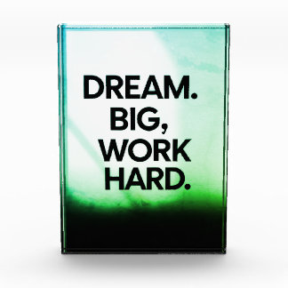 Dream Big Work Hard | Minimalist Motivational Wall Photo Block