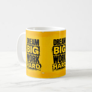 "DREAM BIG, WORK HARD" Motivating Game Coffee Mug