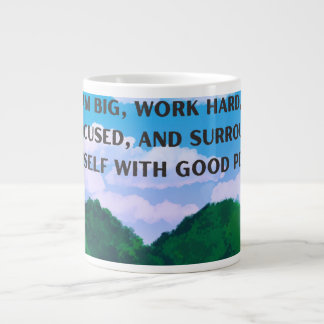 'Dream Big, Work Hard' Motivational Landscape Large Coffee Mug