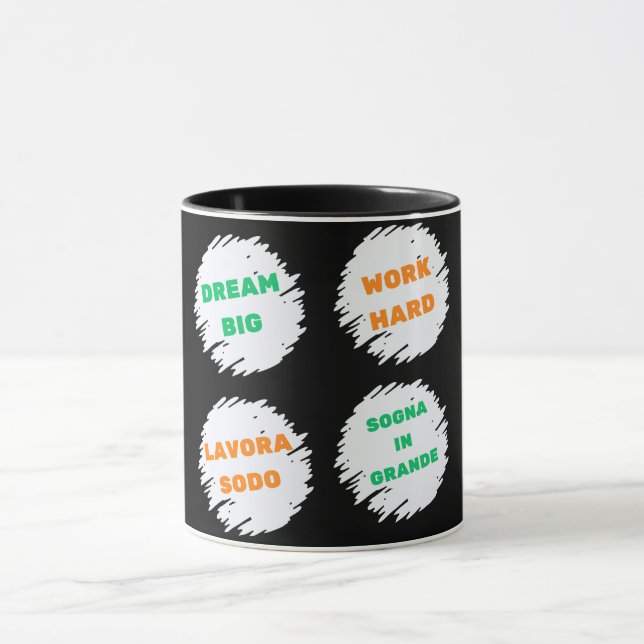 DREAM BIG , WORK HARD motivational Mug (Center)