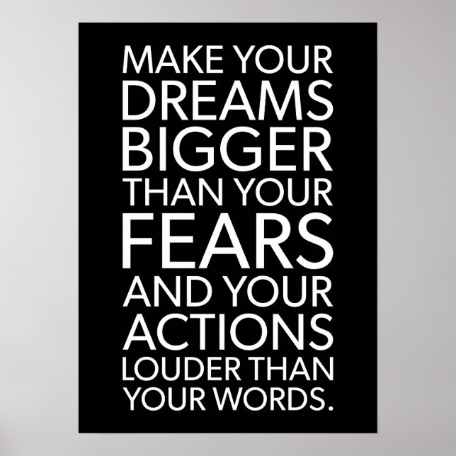 Dream Bigger Than Fears - Gym, Hustle, Success Poster (Front)