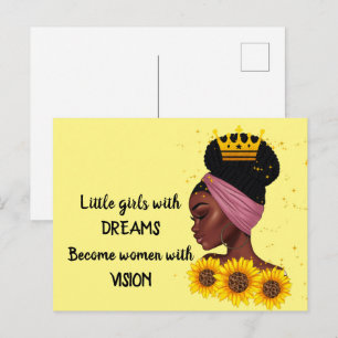 Dream Black Girl Empowering Quote Postcard