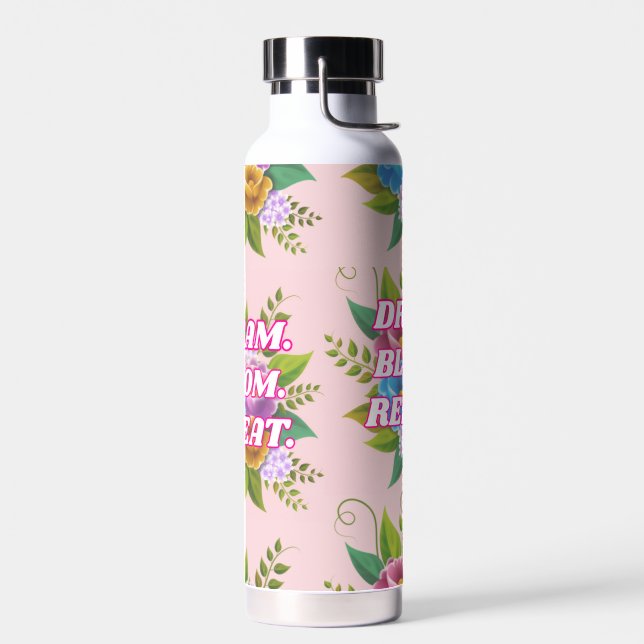 Dream Bloom Repeat Floral Motivational bottle (Left)