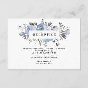Dream Blue Floral WEDDING Reception Enclosure Card
