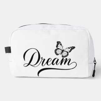 Dream Butterfly - Elegant Black Script Inspiration Dopp Kit