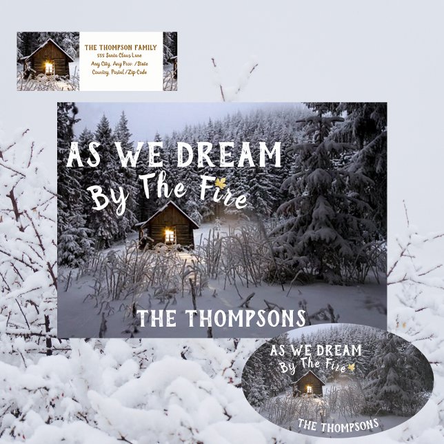 Dream By The Fire - Rustic Return Address Label (Rustic Country Christmas - Return Address Label. Add the matching Christmas Card and Sticker.)