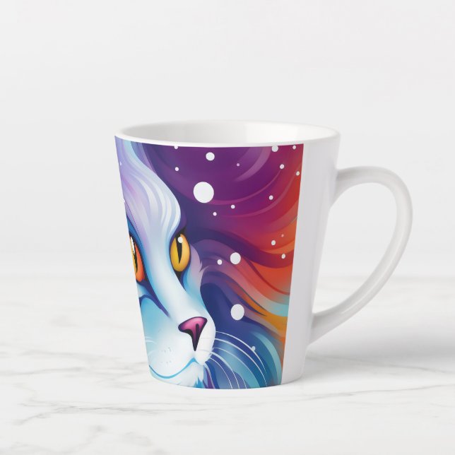 Dream Cat Abstract world of colours Latte Mug (Right)