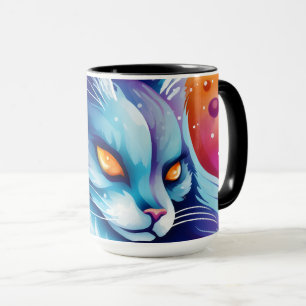 Dream Cat Abstract world of colours Mug