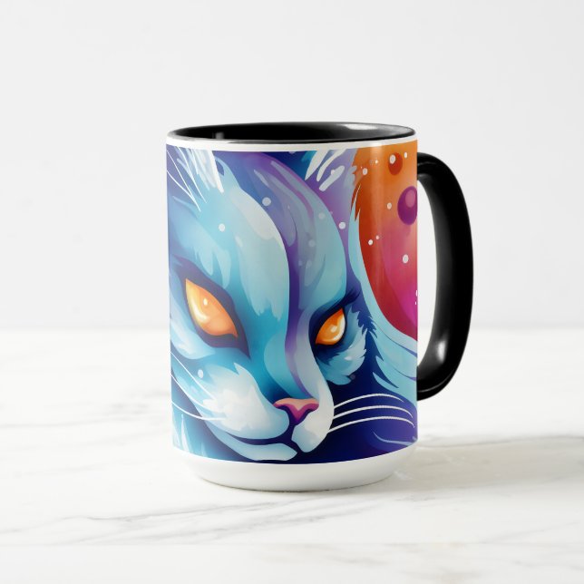 Dream Cat Abstract world of colours Mug (Front Right)