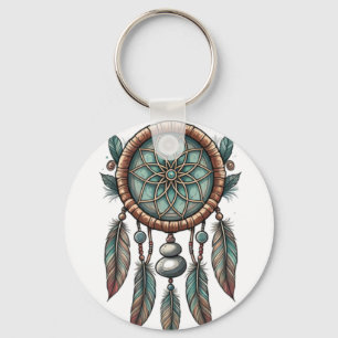 Dream Catcher Aluminium Circle Keychain