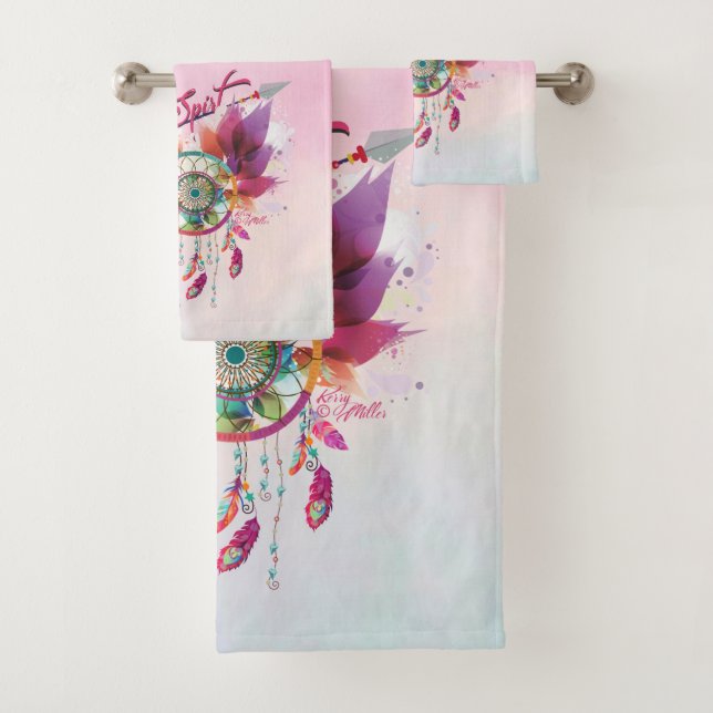 Dream Catcher And Arrow Bath Towel Set (Insitu)