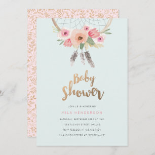 Dream Catcher Baby Shower Invitation