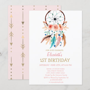 Dream Catcher,Boho Birthday Invitation