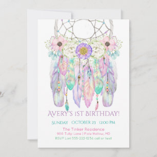 Dream Catcher Boho Feathers Arrows Invitation