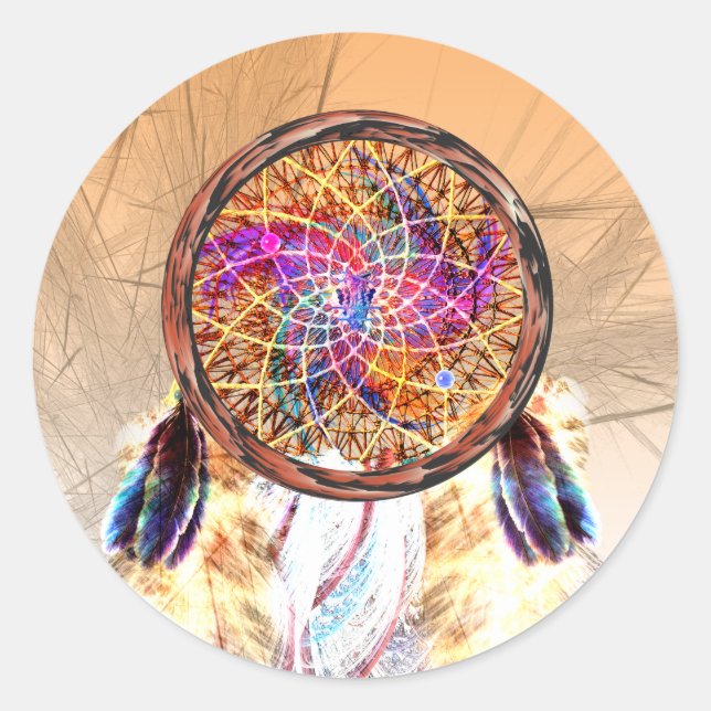 Dream Catcher Classic Round Sticker (Front)