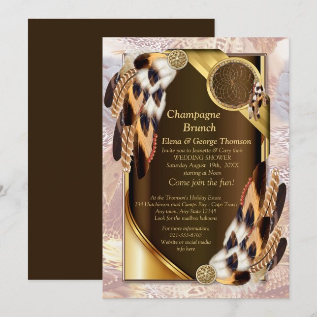 Dream Catcher Couple Shower Invitation (Front/Back)