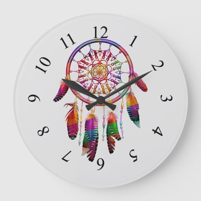 Dream Catcher Design Large Clock (Front)