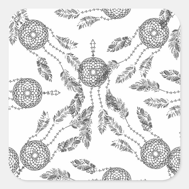 Dream Catcher Design Square Sticker (Front)