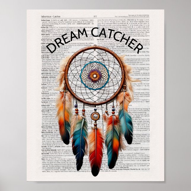 Dream catcher - Dictionary page art work Poster (Front)