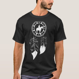 Dream Catcher Feathers Indian Horse Rider T-Shirt