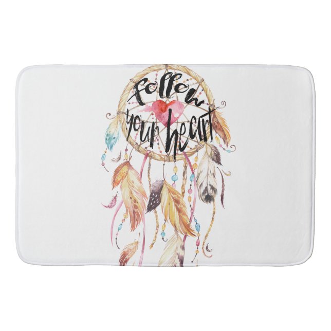 Dream Catcher Follow your heart Bath Mat (Front)