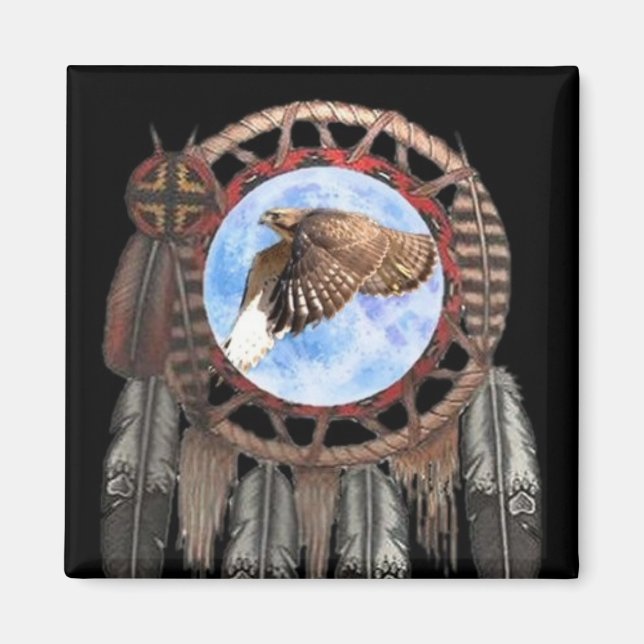 Dream Catcher Hawk Magnet (Front)