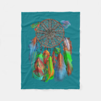 Dream catcher in red &green colours fleece blanket