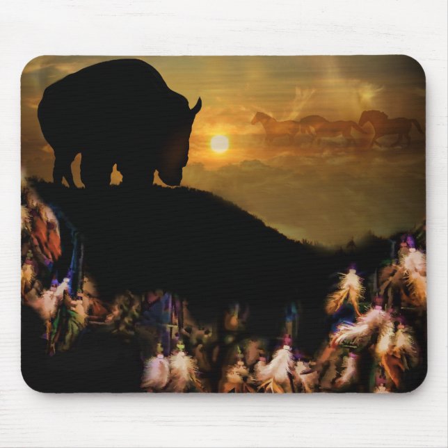 Dream Catcher Native American Animal Spirit Guide Mouse Mat (Front)